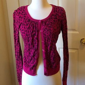 Pink leopard cardigan